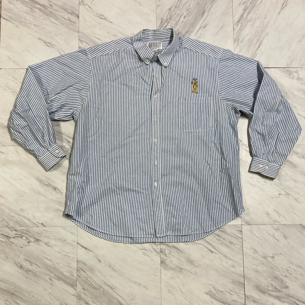 NCAA Blue and White Casual Button Down Shirt
